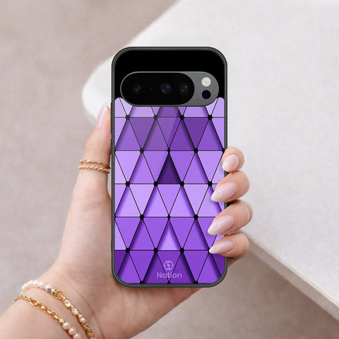 Google Pixel 9 Cover - ONation Pyramid Series - HQ Ultra Shine Premium Infinity Glass Soft Silicon Borders Case