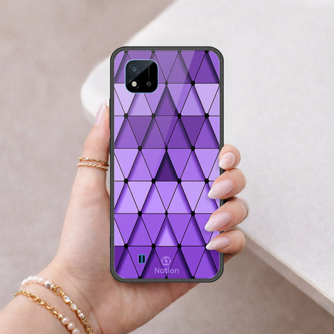 Realme C20A Cover - ONation Pyramid Series - HQ Ultra Shine Premium Infinity Glass Soft Silicon Borders Case