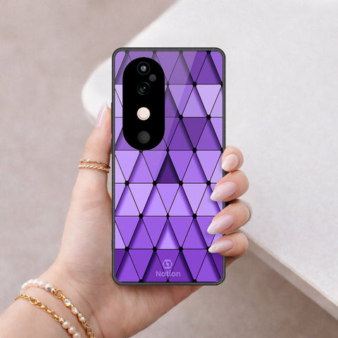 Vivo V40 Pro Cover - ONation Pyramid Series - HQ Ultra Shine Premium Infinity Glass Soft Silicon Borders Case