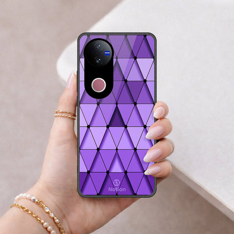 Vivo V50 Cover - ONation Pyramid Series - HQ Ultra Shine Premium Infinity Glass Soft Silicon Borders Case