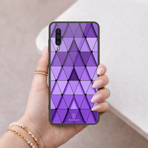 Samsung Galaxy A50s Cover - ONation Pyramid Series - HQ Ultra Shine Premium Infinity Glass Soft Silicon Borders Case