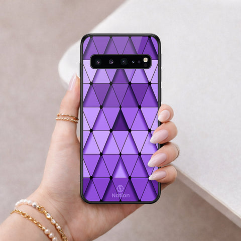Samsung Galaxy S10 5G Cover - ONation Pyramid Series - HQ Ultra Shine Premium Infinity Glass Soft Silicon Borders Case