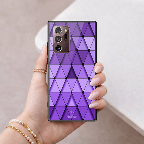 Samsung Galaxy Note 20 Ultra Cover - ONation Pyramid Series - HQ Ultra Shine Premium Infinity Glass Soft Silicon Borders Case