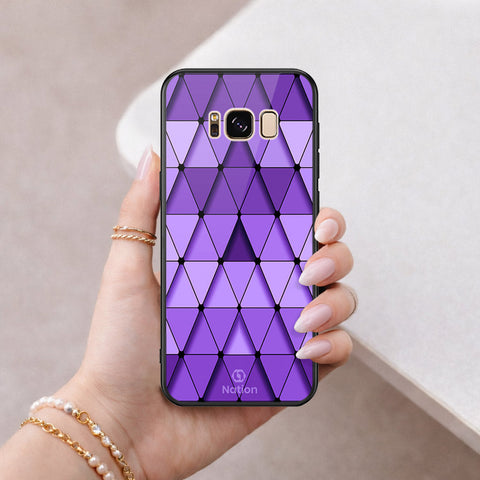 Samsung Galaxy S8 Cover - ONation Pyramid Series - HQ Ultra Shine Premium Infinity Glass Soft Silicon Borders Case