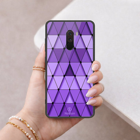 Xiaomi Pocophone F1 Cover - ONation Pyramid Series - HQ Ultra Shine Premium Infinity Glass Soft Silicon Borders Case