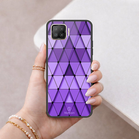 Oppo F17 Cover - ONation Pyramid Series - HQ Ultra Shine Premium Infinity Glass Soft Silicon Borders Case