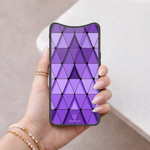 Oppo Find X Cover - ONation Pyramid Series - HQ Ultra Shine Premium Infinity Glass Soft Silicon Borders Case