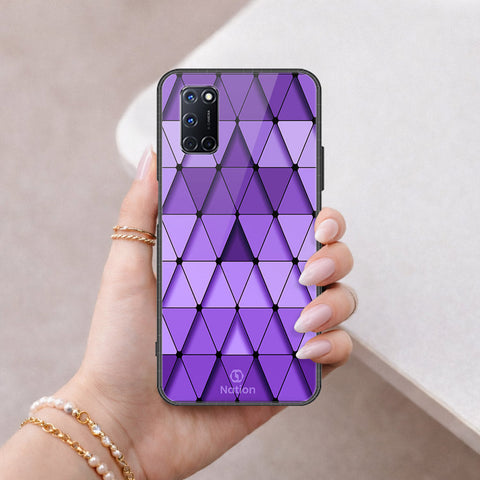 Oppo A72 Cover - ONation Pyramid Series - HQ Ultra Shine Premium Infinity Glass Soft Silicon Borders Case