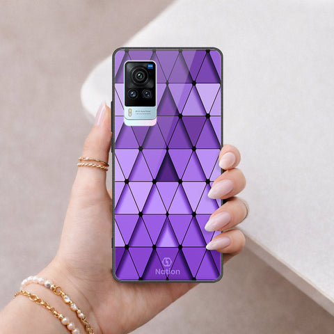 Vivo X60 Cover - ONation Pyramid Series - HQ Ultra Shine Premium Infinity Glass Soft Silicon Borders Case