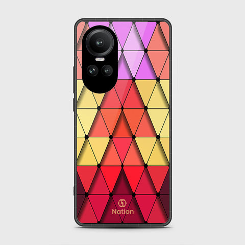 Oppo Reno 10 Pro Cover- Onation Pyramid Series - HQ Ultra Shine Premium Infinity Glass Soft Silicon Borders Case