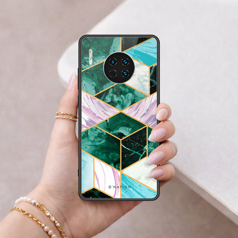Huawei Mate 30 Cover - O'Nation Shades of Marble Series - HQ Ultra Shine Premium Infinity Glass Soft Silicon Borders Case