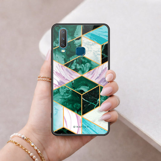 Vivo Y15 Cover - O'Nation Shades of Marble Series - HQ Ultra Shine Premium Infinity Glass Soft Silicon Borders Case