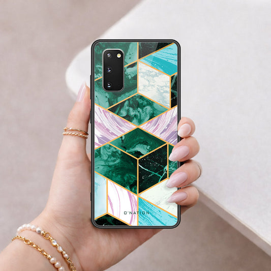 Samsung Galaxy S20 Plus Cover - O'Nation Shades of Marble Series - HQ Ultra Shine Premium Infinity Glass Soft Silicon Borders Case