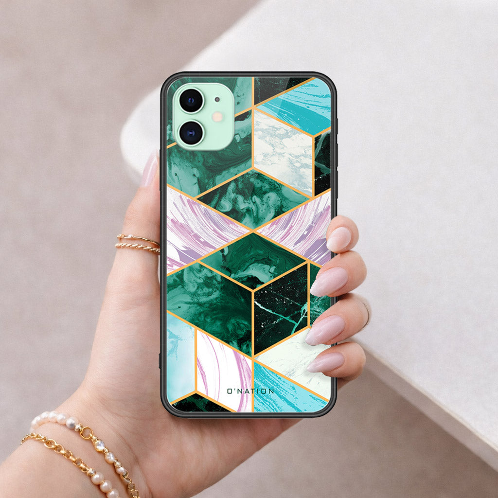 iPhone 11 - O'Nation Shades of Marble Series - HQ Ultra Shine Premium Infinity Glass Soft Silicon Borders Case