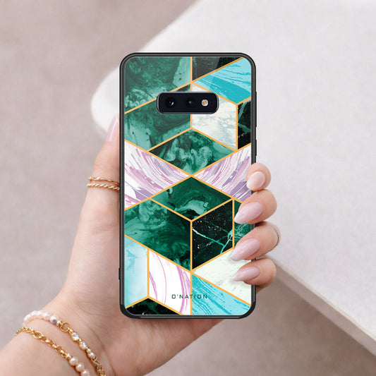 Samsung Galaxy S10e Cover - O'Nation Shades of Marble Series - HQ Ultra Shine Premium Infinity Glass Soft Silicon Borders Case