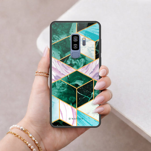 Samsung Galaxy S9 Plus Cover - O'Nation Shades of Marble Series - HQ Ultra Shine Premium Infinity Glass Soft Silicon Borders Case
