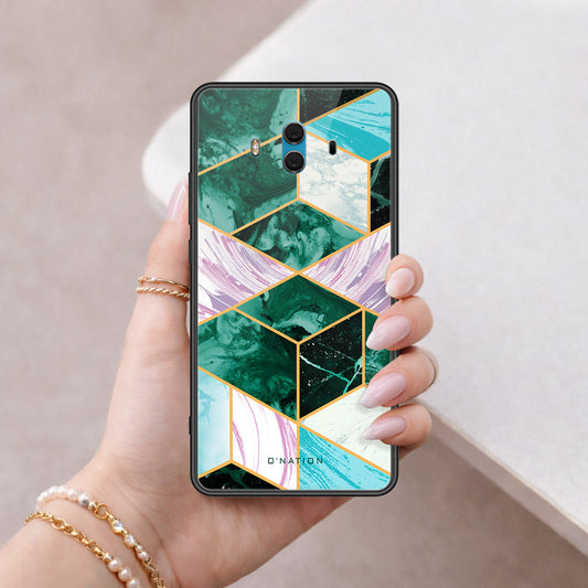 Huawei Mate 10 Cover - O'Nation Shades of Marble Series - HQ Ultra Shine Premium Infinity Glass Soft Silicon Borders Case