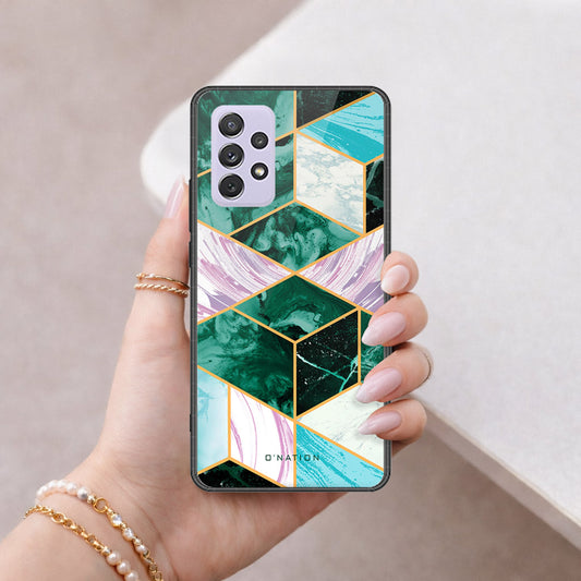 Samsung Galaxy A72 Cover - O'Nation Shades of Marble Series - HQ Ultra Shine Premium Infinity Glass Soft Silicon Borders Case