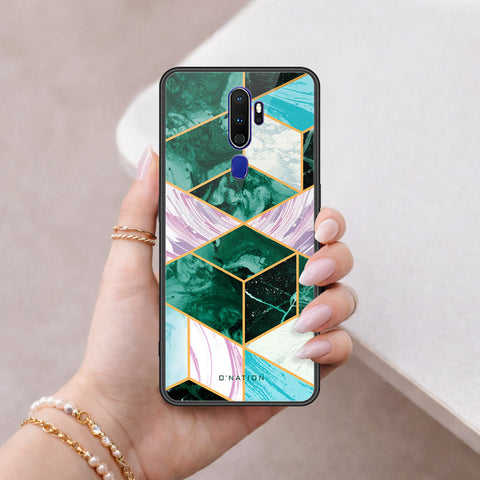Oppo A5 2020 Cover - O'Nation Shades of Marble Series - HQ Ultra Shine Premium Infinity Glass Soft Silicon Borders Case