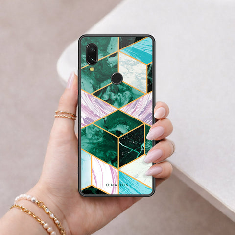 Xiaomi Redmi 7 Cover - O'Nation Shades of Marble Series - HQ Ultra Shine Premium Infinity Glass Soft Silicon Borders Case