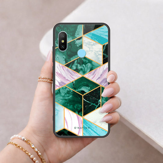 Redmi 6 Pro Cover - O'Nation Shades of Marble Series - HQ Ultra Shine Premium Infinity Glass Soft Silicon Borders Case