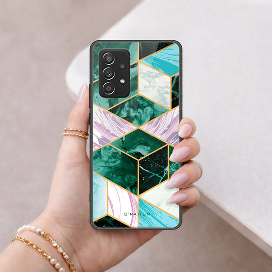 Samsung Galaxy A52 Cover - O'Nation Shades of Marble Series - HQ Ultra Shine Premium Infinity Glass Soft Silicon Borders Case