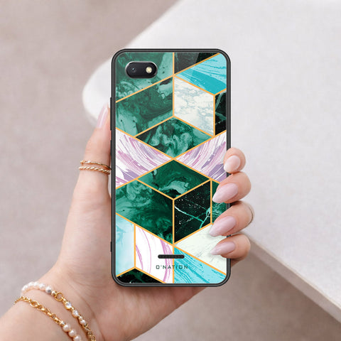 Xiaomi Redmi 6A Cover - O'Nation Shades of Marble Series - HQ Ultra Shine Premium Infinity Glass Soft Silicon Borders Case