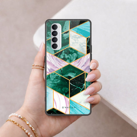 Oppo Reno 4 Pro Cover - O'Nation Shades of Marble Series - HQ Ultra Shine Premium Infinity Glass Soft Silicon Borders Case