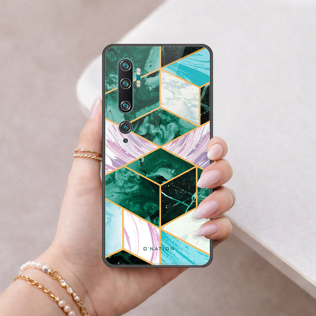 Xiaomi Mi CC9 Pro Cover - O'Nation Shades of Marble Series - HQ Ultra Shine Premium Infinity Glass Soft Silicon Borders Case