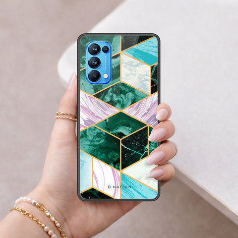 Oppo Reno 5 Pro 5G Cover - O'Nation Shades of Marble Series - HQ Ultra Shine Premium Infinity Glass Soft Silicon Borders Case