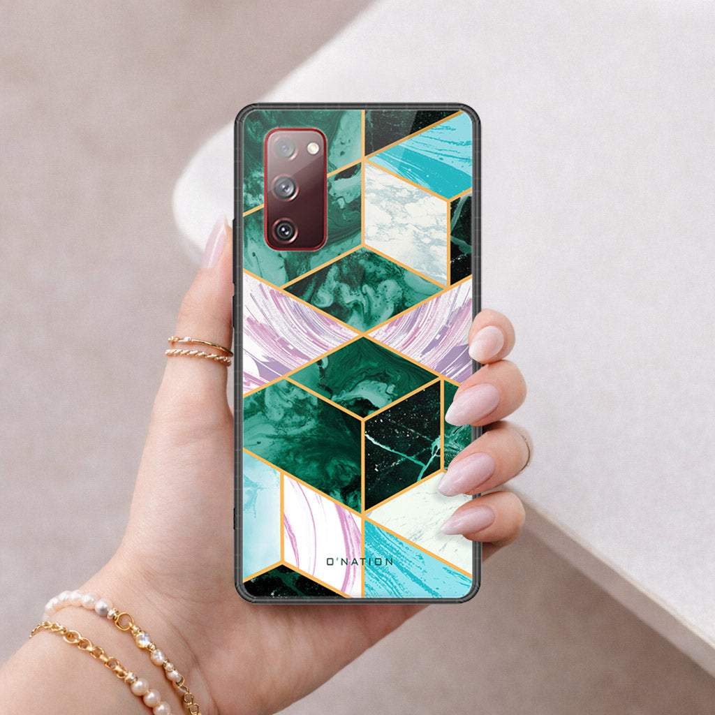 Samsung Galaxy S20 FE Cover - O'Nation Shades of Marble Series - HQ Ultra Shine Premium Infinity Glass Soft Silicon Borders Case
