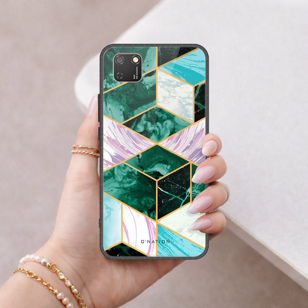 Honor 9S Cover - O'Nation Shades of Marble Series - HQ Ultra Shine Premium Infinity Glass Soft Silicon Borders Case