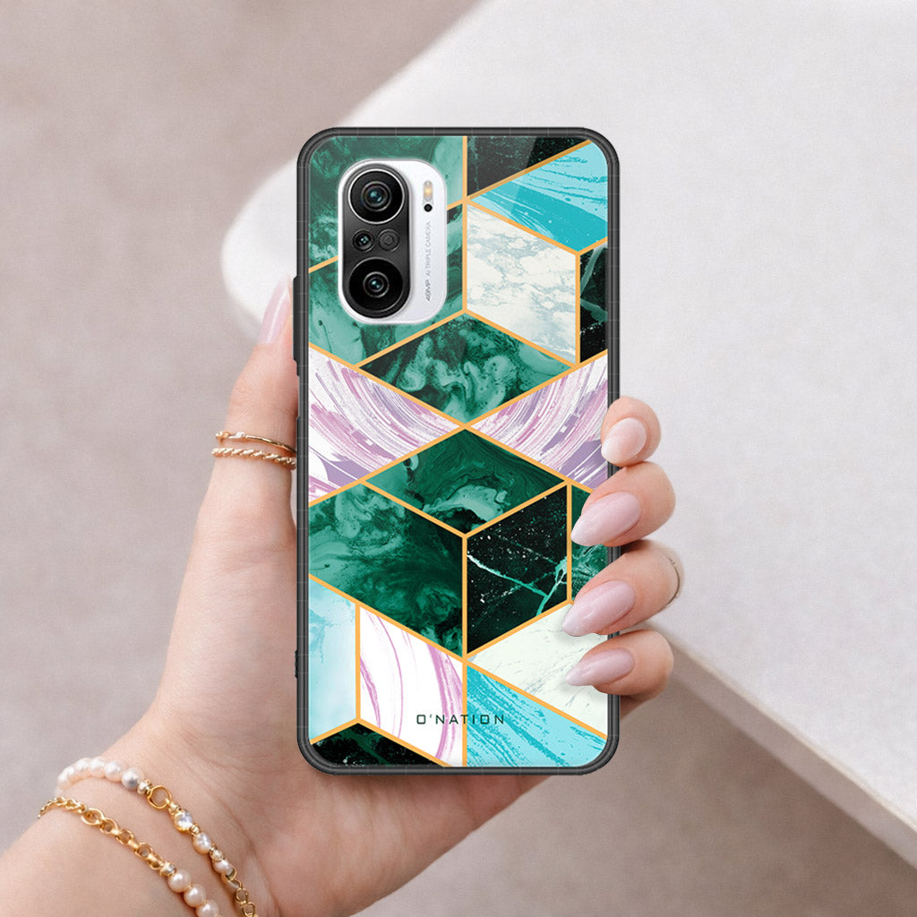 Xiaomi Redmi K40 Cover - O'Nation Shades of Marble Series - HQ Ultra Shine Premium Infinity Glass Soft Silicon Borders Case