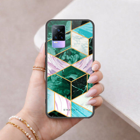 Vivo V21e Cover - O'Nation Shades of Marble Series - HQ Ultra Shine Premium Infinity Glass Soft Silicon Borders Case