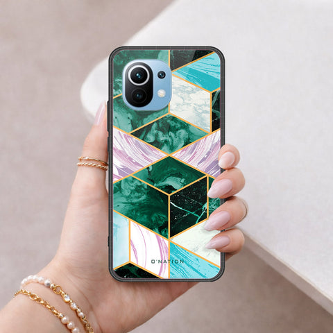 Xiaomi Mi 11 Cover - O'Nation Shades of Marble Series - HQ Ultra Shine Premium Infinity Glass Soft Silicon Borders Case