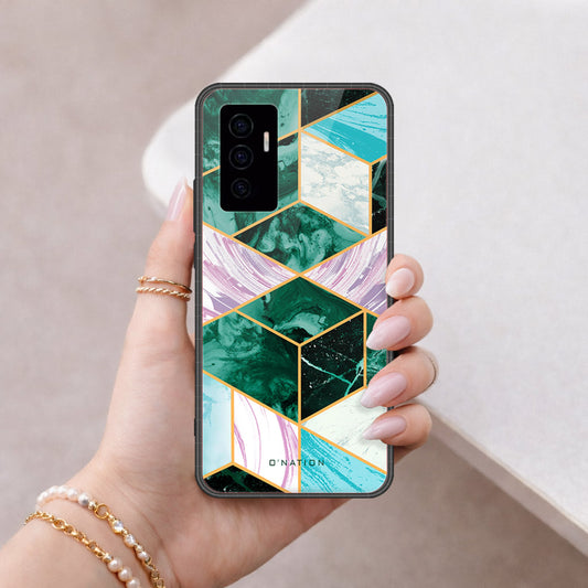 Vivo V23e Cover - O'Nation Shades of Marble Series - HQ Ultra Shine Premium Infinity Glass Soft Silicon Borders Case