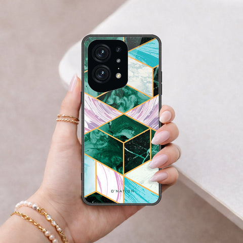 Oppo Find X5 Pro Cover - O'Nation Shades of Marble Series - HQ Ultra Shine Premium Infinity Glass Soft Silicon Borders Case