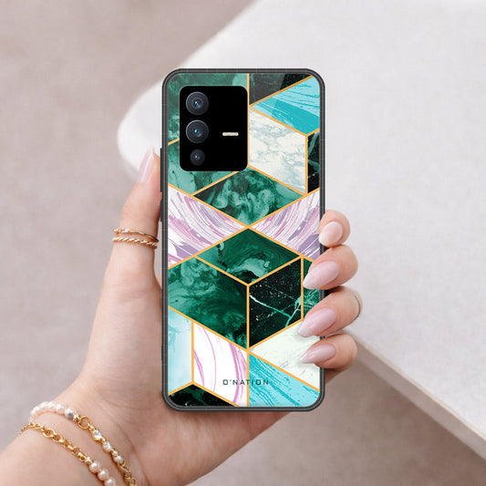 Vivo V23 5G Cover - O'Nation Shades of Marble Series - HQ Ultra Shine Premium Infinity Glass Soft Silicon Borders Case
