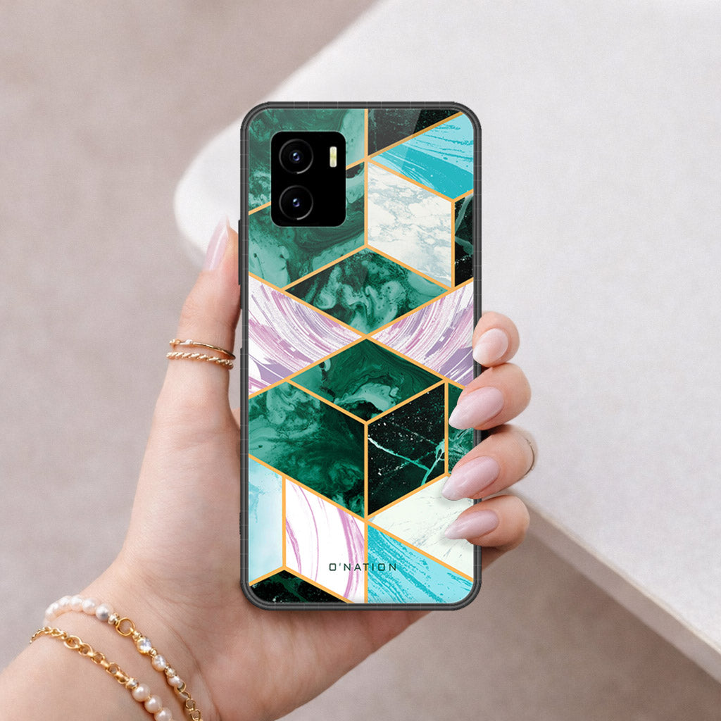 Vivo iQOO U5x Cover - O'Nation Shades of Marble Series - HQ Ultra Shine Premium Infinity Glass Soft Silicon Borders Case