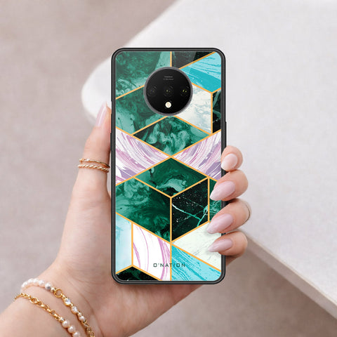 OnePlus 7T Cover - O'Nation Shades of Marble Series - HQ Ultra Shine Premium Infinity Glass Soft Silicon Borders Case