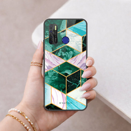 Tecno Camon 15 Cover - O'Nation Shades of Marble Series - HQ Ultra Shine Premium Infinity Glass Soft Silicon Borders Case