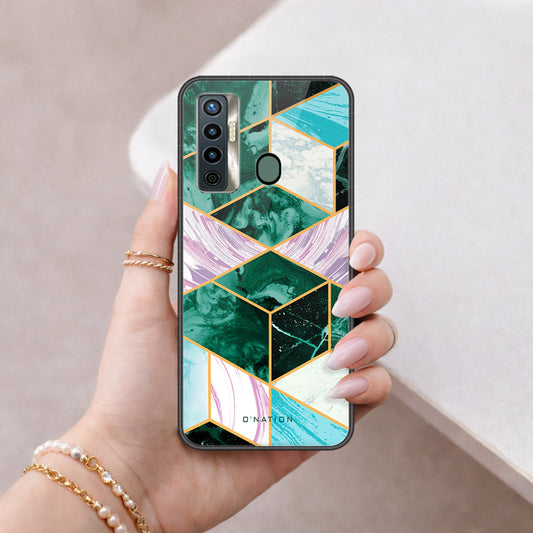 Tecno Camon 17 Cover - O'Nation Shades of Marble Series - HQ Ultra Shine Premium Infinity Glass Soft Silicon Borders Case