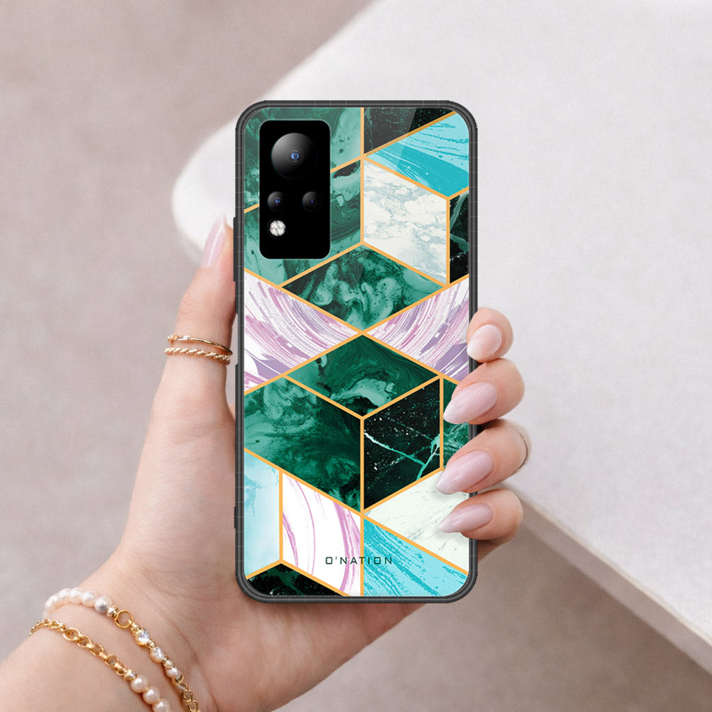 Infinix Note 11 Cover - O'Nation Shades of Marble Series - HQ Ultra Shine Premium Infinity Glass Soft Silicon Borders Case