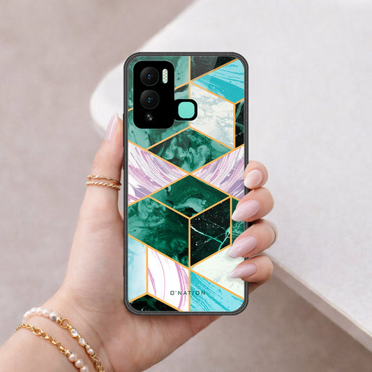 Infinix Hot 12 Play Cover - O'Nation Shades of Marble Series - HQ Ultra Shine Premium Infinity Glass Soft Silicon Borders Case