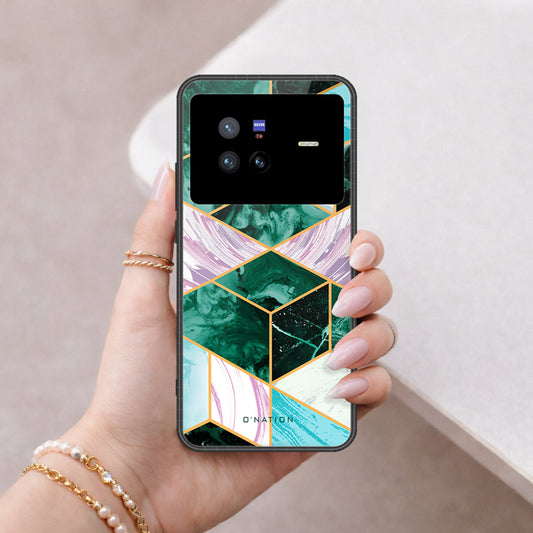 Vivo X80 Cover - O'Nation Shades of Marble Series - HQ Ultra Shine Premium Infinity Glass Soft Silicon Borders Case