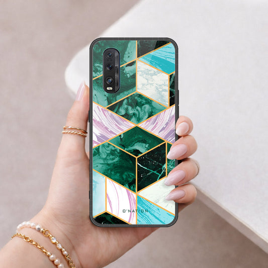 Oppo Find X2 Cover - O'Nation Shades of Marble Series - HQ Ultra Shine Premium Infinity Glass Soft Silicon Borders Case