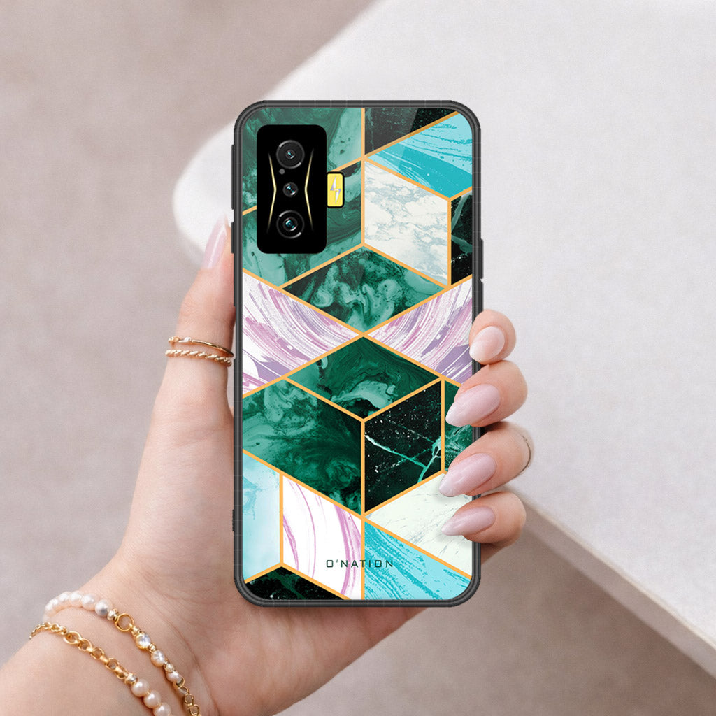 Xiaomi Redmi K50 Gaming Cover - O'Nation Shades of Marble Series - HQ Ultra Shine Premium Infinity Glass Soft Silicon Borders Case