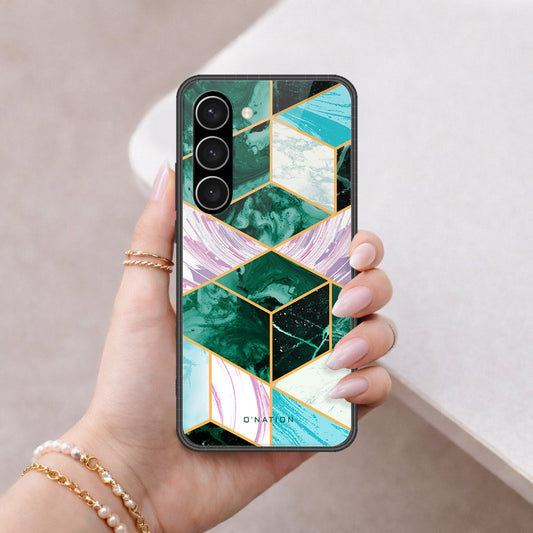 Samsung Galaxy S23 Plus 5G Cover - O'Nation Shades of Marble Series - HQ Ultra Shine Premium Infinity Glass Soft Silicon Borders Case