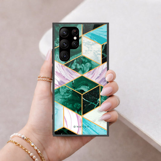 Samsung Galaxy S23 Ultra 5G Cover - O'Nation Shades of Marble Series - HQ Ultra Shine Premium Infinity Glass Soft Silicon Borders Case
