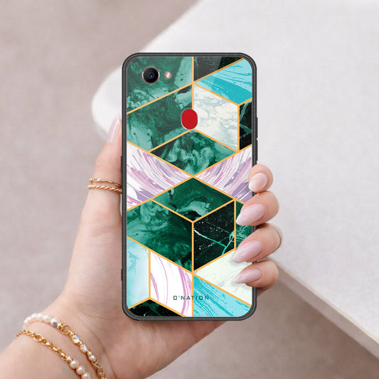 Oppo F7 Cover - O'Nation Shades of Marble Series - HQ Ultra Shine Premium Infinity Glass Soft Silicon Borders Case
